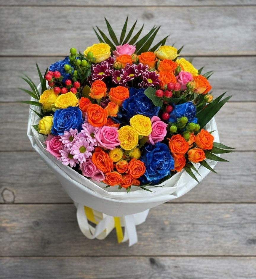 Букет цветов из: Розы и Хризантемы в Заветном Ростовской области