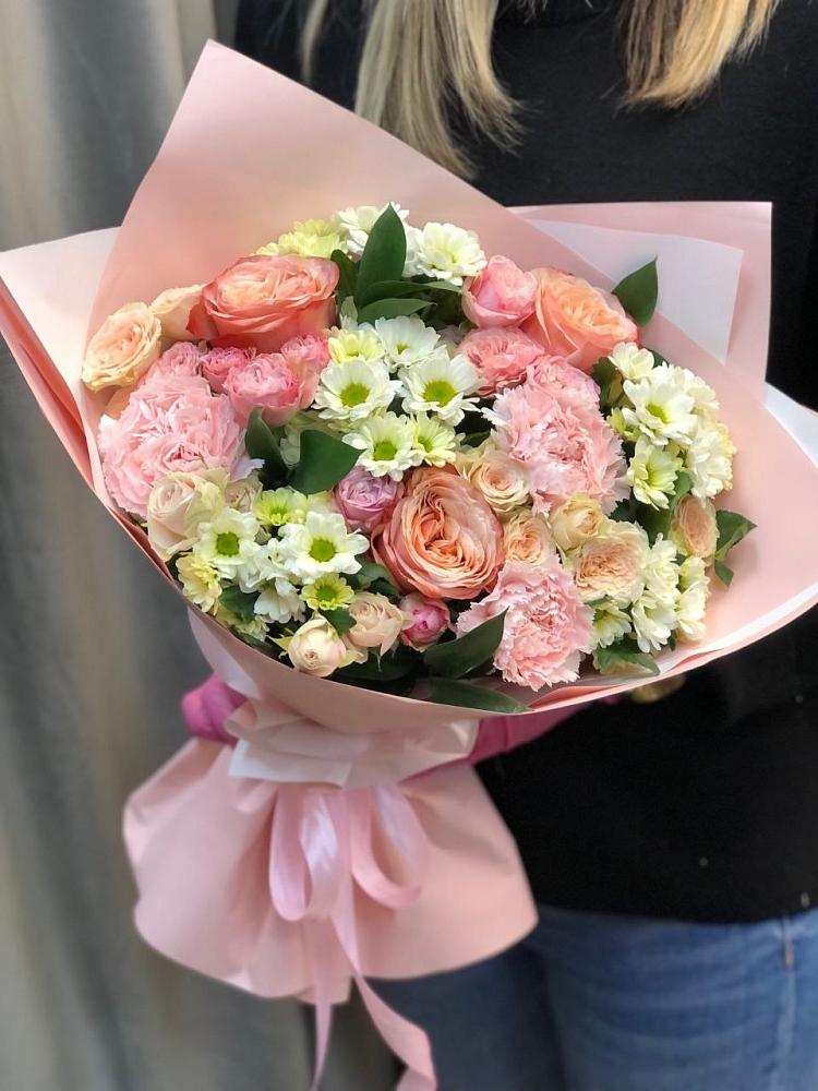 Букет цветов из: Гвоздики, Розы и Хризантемы в Заветном Ростовской области