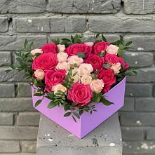 Цветочная композиция из Розы в коробке в Заветном Ростовской области