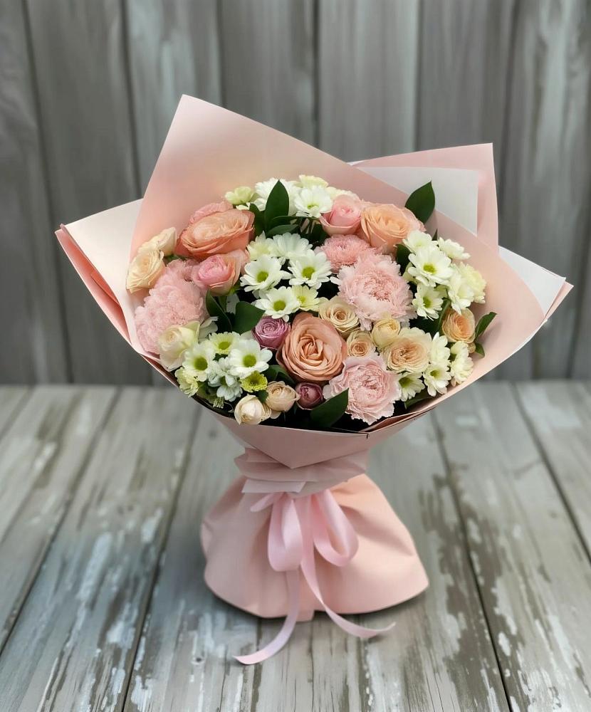 Букет цветов из: Гвоздики, Розы и Хризантемы в Заветном Ростовской области