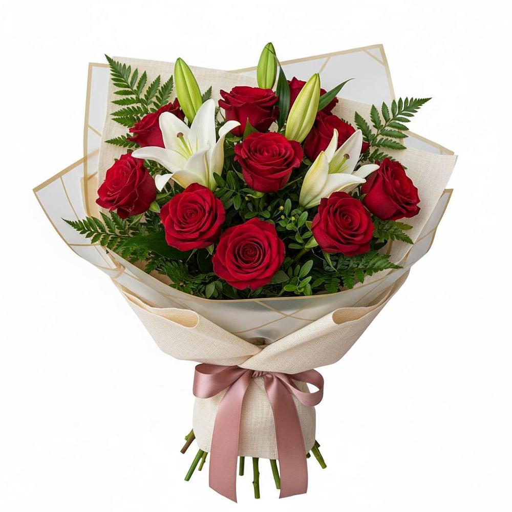 Букет цветов из: Лилии и Розы в Заветном Ростовской области