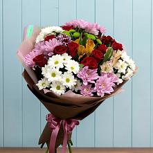 Букет цветов из:  Розы, Хризантемы и Альстромерии в Заветном Ростовской области