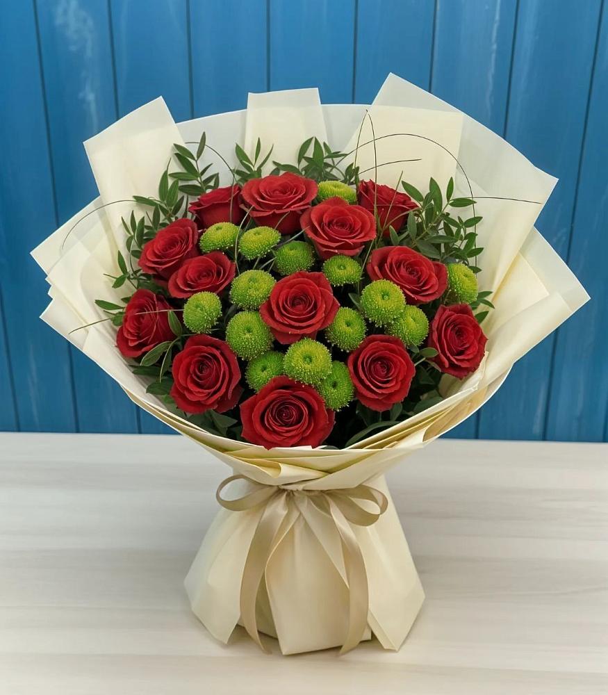 Букет цветов из: Розы и Хризантемы в Заветном Ростовской области