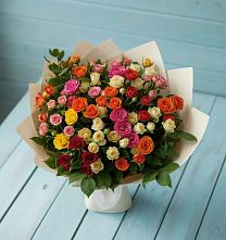 Букет Микс из разноцветных кустовых роз #REPLACE_PRED# Заветном Ростовской области